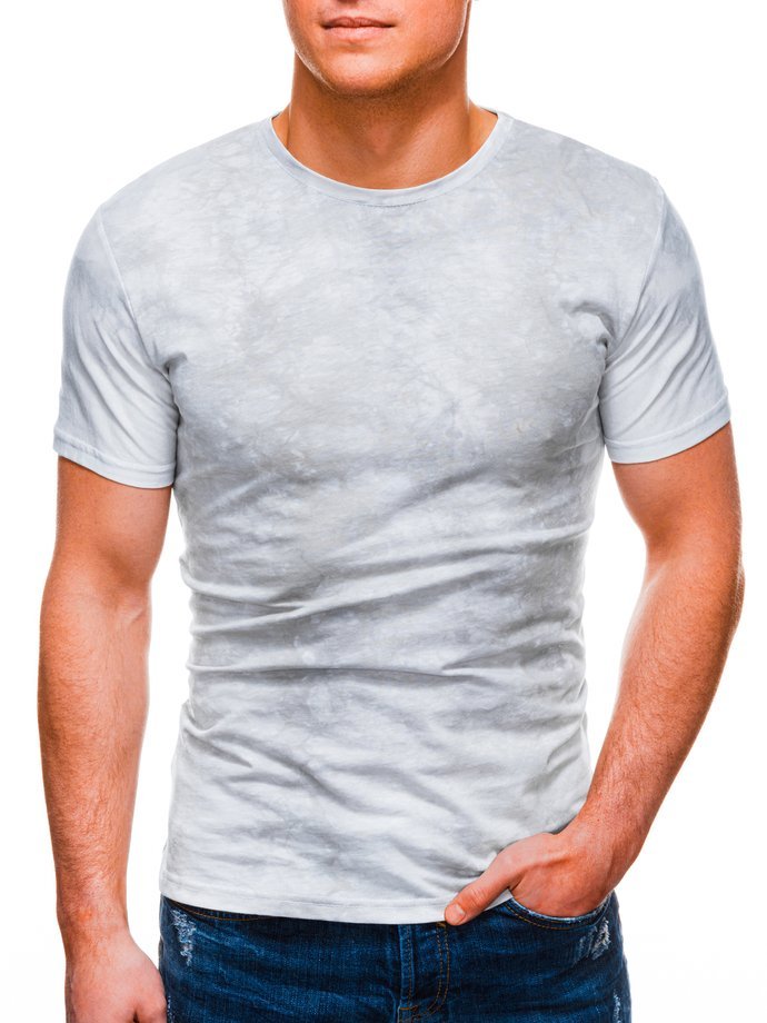 T-shirt męski bez nadruku S1309 - szary