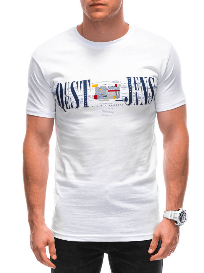 T-shirt męski z nadrukiem S1917 - biały