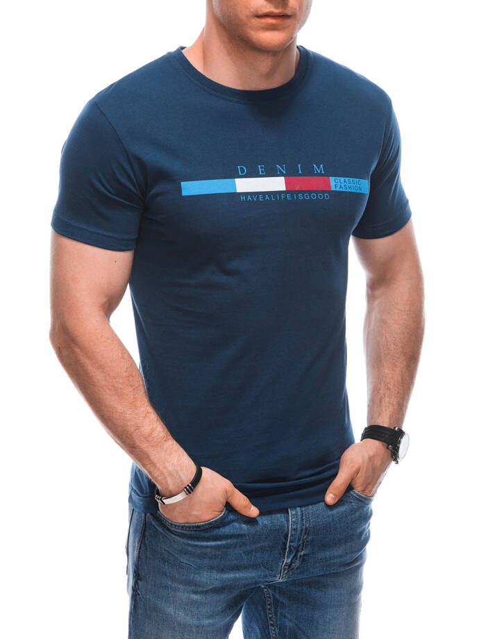 T-shirt męski z nadrukiem S1919 - jasnogranatowy