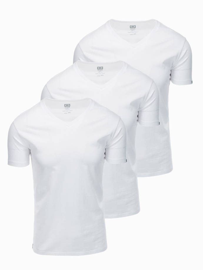 Zestaw koszulek bawełnianych V-NECK 3-pak - biały V8 Z29