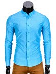 Koszula męska elegancka z długim rękawem K348 - błękitna